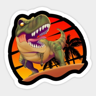 Surfing time dinosaur Sticker